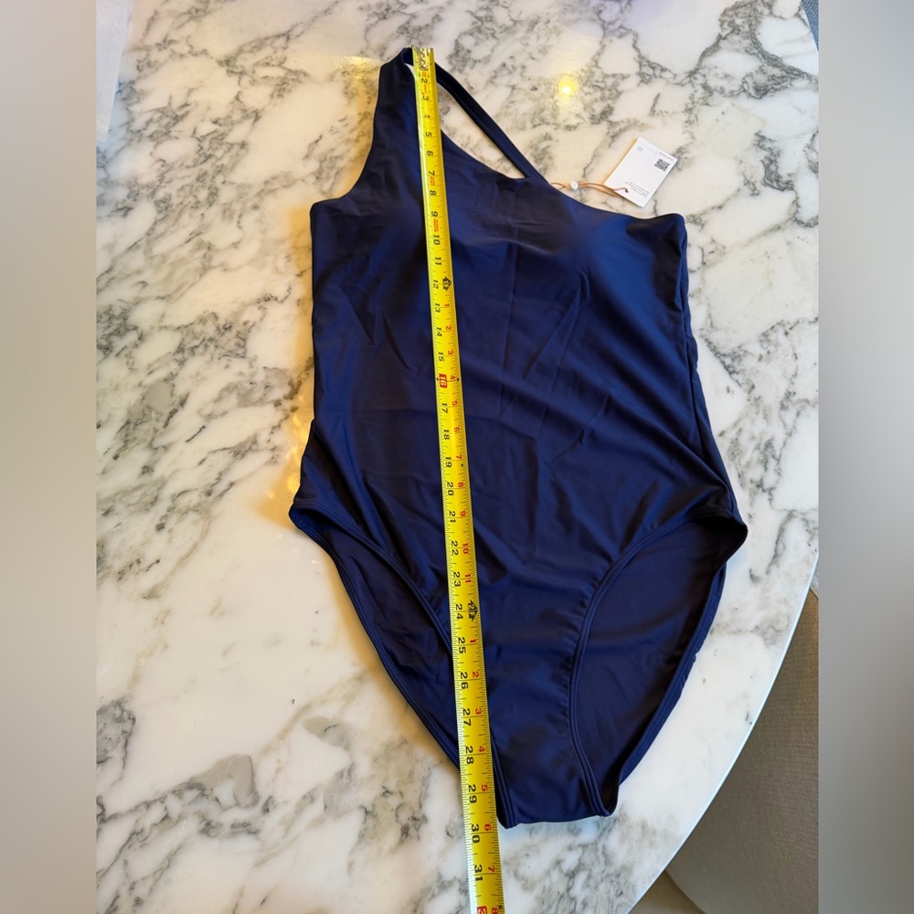 NWT Quince One-Shoulder Swimsuit in Navy Blue Sz XL - Picture 13 of 13